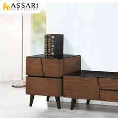 ASSARI-本堂黑玻邊櫃(寬58x深42x高65cm)