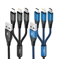 120cm【三合一】Lightning/Type-C/Micro USB 快充編織線| hoda®