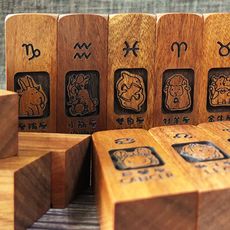 【Woods Forest】南非紫檀印章 『12星座(方章)特殊字型刻字』紫檀個人私章 印章