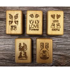 【Woods Forest】南非紫檀印章 紫檀情侶/結婚對章 含收藏盒一般字型刻字 印章 個人章