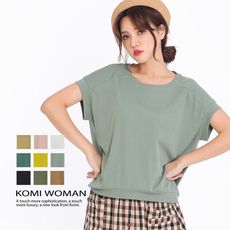 限時搶! 任選$350up~【KOMI】素面涼感小連袖棉上衣‧九色