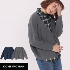 【KOMI】V領素面針織毛衣外套‧二色