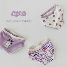 ZYZ 女童三角內褲3入組-草莓兔