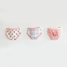 ZYZ 女童三角內褲3入組-小花格紋