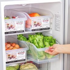 4入組 廚房冰箱多用途蔬果抽拉收納盒 調味瓶收納 抽拉收納籃 分類收納