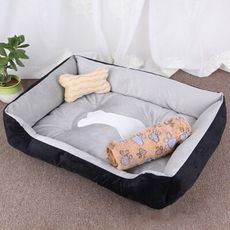 超值組 四季通用 超柔軟加厚寵物床+枕頭+毛毯 狗窩 貓窩 狗床