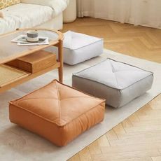 日式加厚方形科技皮革坐墊 榻榻米坐墊 坐椅 沙發椅 和室坐墊 厚墊椅凳