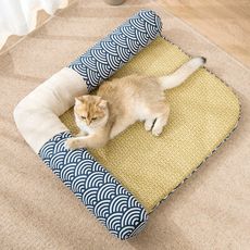 日式和風L型貓床墊 貓床 貓窩 狗床 寵物床 夏季涼蓆 涼感