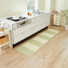 【Aimedia 艾美迪雅】日本製可拼接式地墊 米色14片+綠色14片(適用套房 廚房 房間客廳)