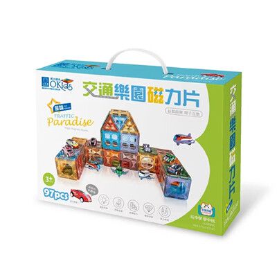 小牛津 【Okids博士積木】通樂園磁力片-97pcs(偏遠地區不配送)【悅兒園婦幼生活館】