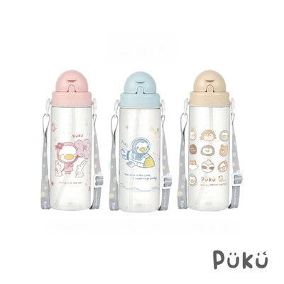 PUKU 藍色企鵝 Tritan吸管隨身水瓶500ml-3色可選(偏遠地區不配送)【悅兒園婦幼生活館