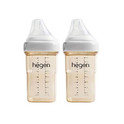 Hegen 金色奇蹟PPSU多功能方圓型寬口奶瓶240ml(雙瓶組)-象牙白(偏遠地區不配送)