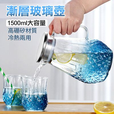 【COMET】漸層耐熱鑽石玻璃壺1500ml(BY-TB13)