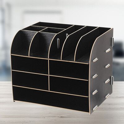 TRENY 多格DIY木質收納盒-黑