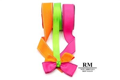 <特惠套組> 螢光粉橘綠套組 緞帶套組 禮盒包裝 蝴蝶結 手工材料