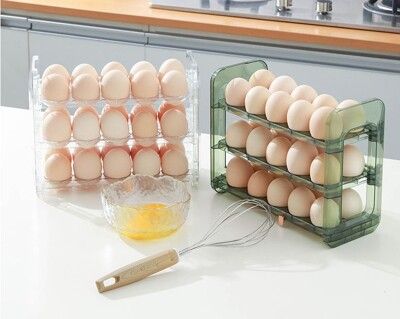 冰箱側門雞蛋收納盒(可放30格顆) 可翻轉  冰箱側門收納架