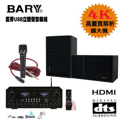 Bary 日規DTS立體聲藍芽HDMI會議KTV音響組K10-5