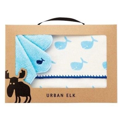 【真品保證】北歐設計URBAN ELK 100%有機棉寶寶毛巾、小方巾禮盒組