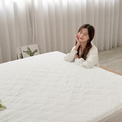防污舖棉透氣舒柔保潔墊-5×6.2尺雙人床包式(不含枕套)台灣製｜小日常寢居