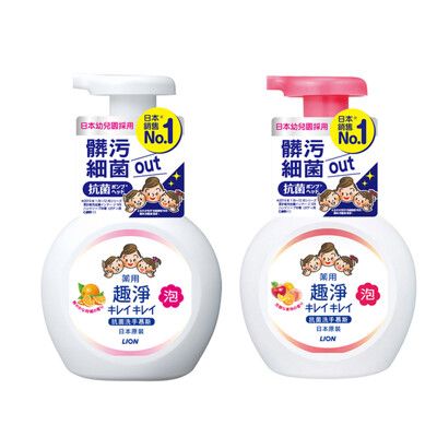 日本獅王趣淨洗手慕斯250ml-清新果香/清爽柑橘