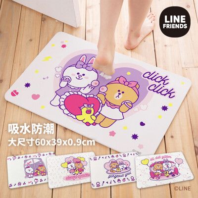 【LINE FRIENDS】正版授權 網美粉紅少女風 吸水珪藻土地墊 5款任選