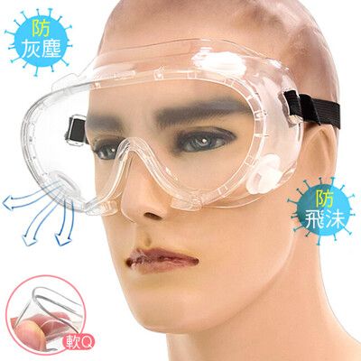四孔透氣防疫眼罩 (成人透明護目鏡/頭戴式防疫面罩/防飛沫口水防疫眼鏡) D200-ZF02