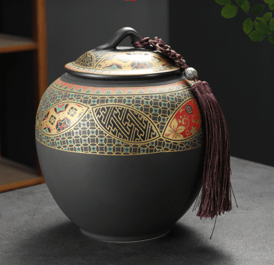 琺琅彩陶瓷茶葉罐 空罐 複古中式密封罐 家用普洱綠茶紅茶儲物罐