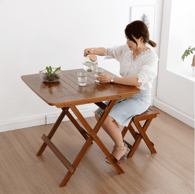折疊餐桌 家用小戶型小方桌子 正方形折疊桌 戶外便攜式間易小飯桌 60折疊方桌