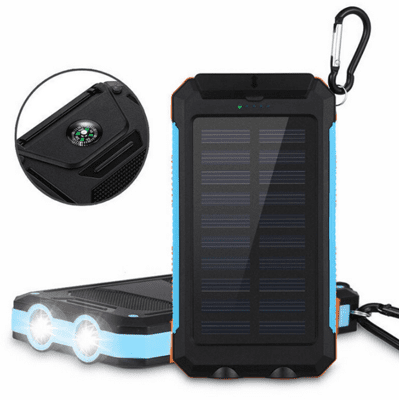 太陽能行動電源20000毫安大容量 閃充快充便攜自帶指南針 LED燈 移動電源