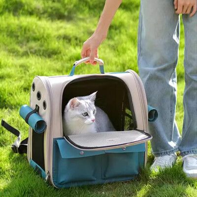 現貨 貓包 外出便攜大容量雙肩包 寵物貓咪攜帶書包 狗狗背包 夏季透氣貓籠子