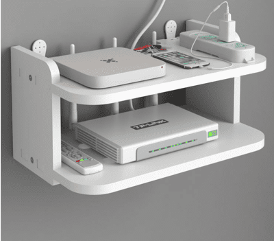 wifi放牆壁置物架 電視挂牆上機頂盒 路由器置物架 收納免打孔托架支架