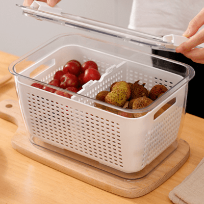 家用整理盒 廚房冰箱專用食品級PET保鮮盒 日常果蔬收納筐