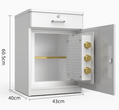 虎牌保險櫃保險箱家用牀頭櫃指紋款+電子密碼+防盜小型隱形保管櫃60.5cm