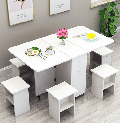 折疊餐桌 餐邊櫃 餐桌吃飯桌子折疊用 小戶型簡約易伸縮 可移動飯桌
