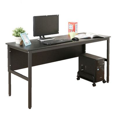 《DFhouse》頂楓150公分電腦辦公桌+主機架-黑橡色