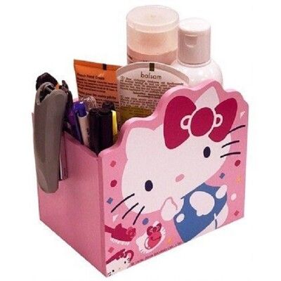 【正版授權】Hello Kitty 木製收納小物盒 筆筒 KT-630084