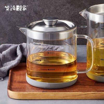 【生活采家】高硼硅耐熱玻璃濾油壼1000ml#85001