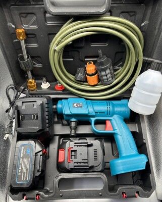 鋰電洗車機 JJ(牧田) 21V 05款 藍 5.0AH 雙電 /便攜充電式無線洗車機/鋰電電動水槍