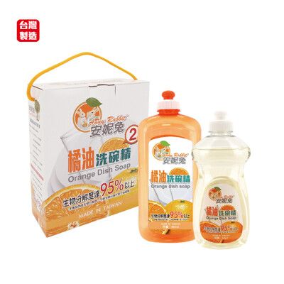 安妮兔橘油洗碗精禮(1000+500ml) 048K-F1762A【台灣製造】