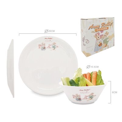 安妮兔碗盤組-6吋碗+8吋盤 007UP-C029