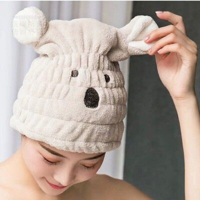 動物乾髮帽 乾髮帽 吸水力強 鬆緊設計 兔子 小熊 動物圖案 包頭巾 擦髮巾 浴帽 輕盈柔軟 大人和