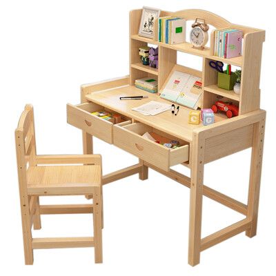 【彬彬小舖】現貨供應 限時免運『A款實木兒童書桌椅』 高品質可升降 可調節桌椅高度 學習桌 書櫃 課