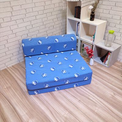 SUMMER台灣製造多款 透氣日式2折小藍沙發床 和室椅 靠腰墊 小床墊 坐墊 椅墊 沙發墊 折疊床