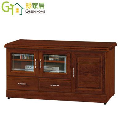 【綠家居】莎曼珊 時尚4.2尺實木電視櫃/視聽櫃(二色可選)