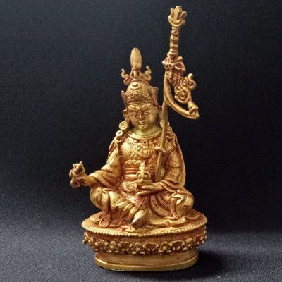 蓮花生大士 蓮師 尼泊爾製純銅鎏金佛像