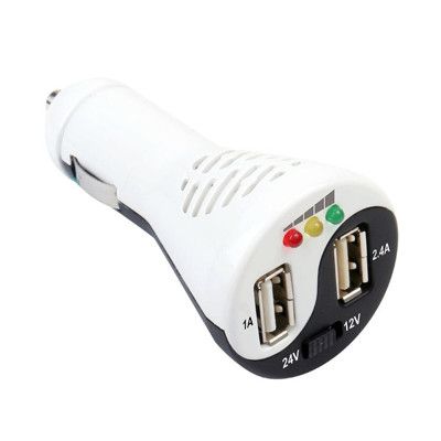 太極 3.4A獨立輸出電瓶檢測USB充電器點菸器車充
