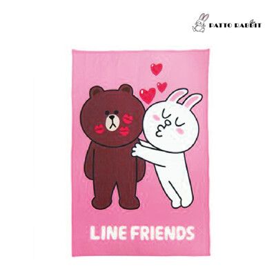 LINE FRIENDS正版授權愛心款- 熊大兔兔刷毛款/冷氣毯/懶人毯/SU3410/絨毛毯