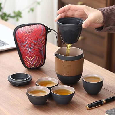 貓耳旅行茶具套裝 一壺四杯 泡茶組 泡茶茶具