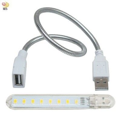 台灣免運快速出貨月陽usb超亮8led4w燈檯燈閱讀燈小夜燈手電筒送蛇頸延長線(HL8SL)