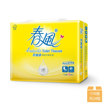 【春風】山茶花柔韌感抽取式衛生紙 110抽x24包